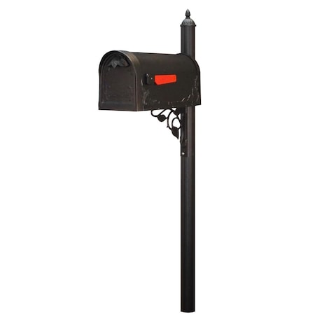 Special Lite Floral Curbside with Albion Mailbox Post, Black SCF-1003_SPK-651-BLK